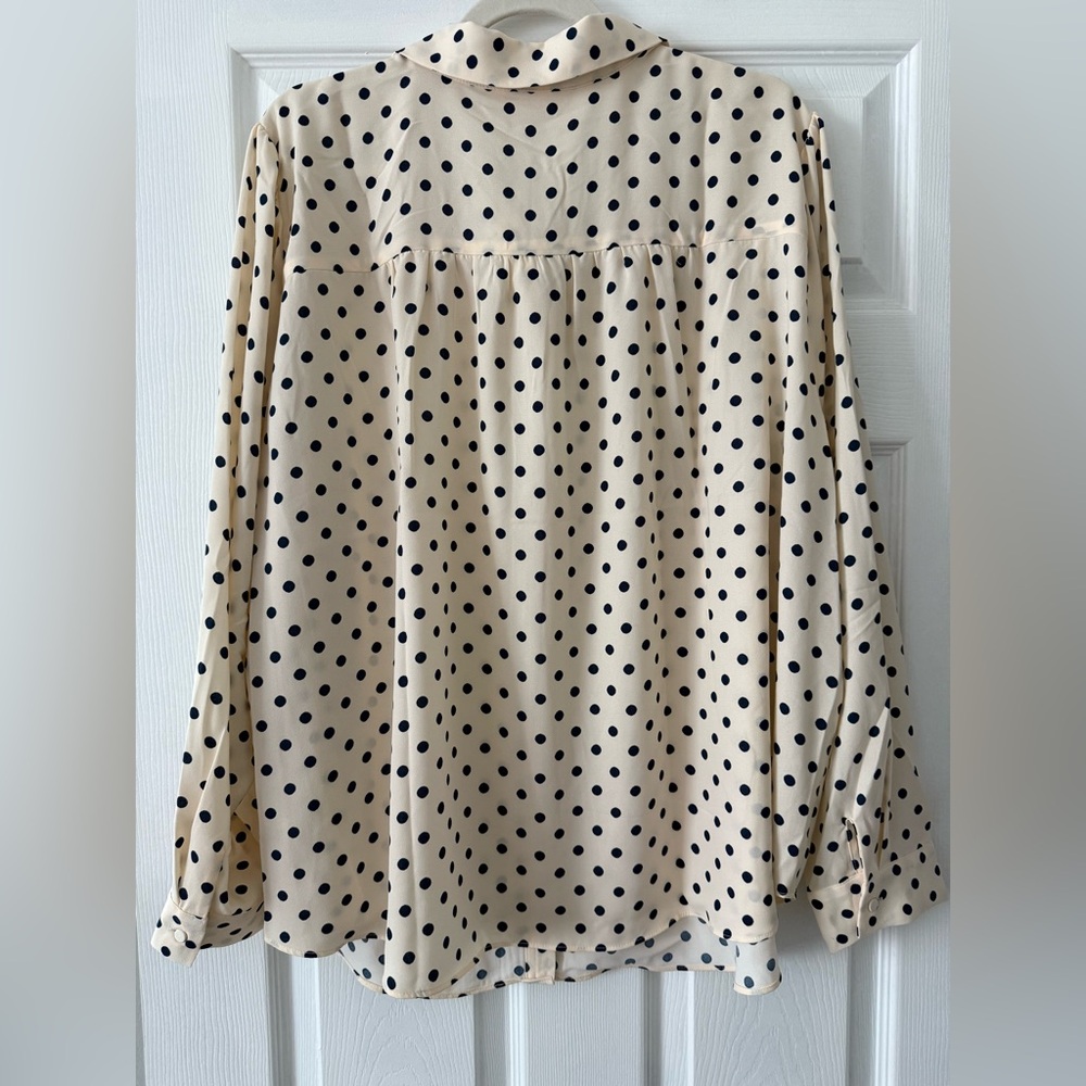 LC Lauren Conrad Women’s Cream Blouse 💙 NEW WITH TAGS 💙 Size 2X - Picture 8 of 10